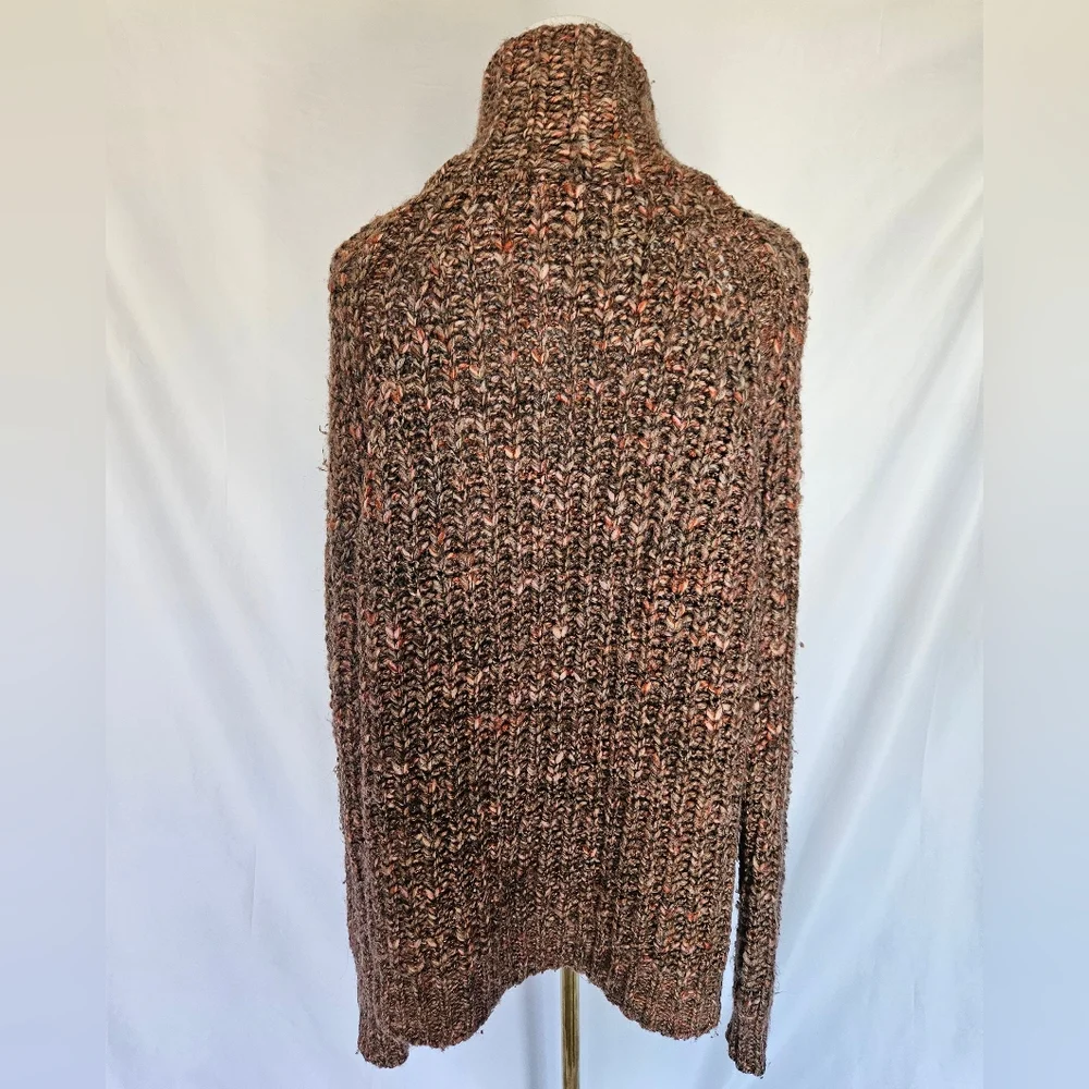 Wilfred Free Aritzia Erable Chunky Wool & Alpaca Zip Brown Cardigan Large - Picture 3 of 9